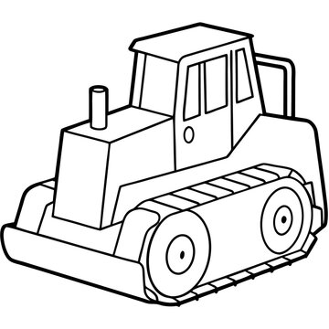 recommend clip art: bulldozer outline coloring book page line art drawing