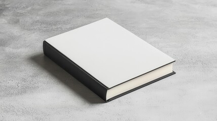 Fototapeta premium Hardcover book mockup standing upright on a concrete floor, with shadows and lighting effects, Book mockup, industrial style, branding