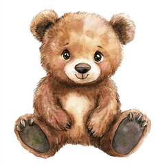 bear watercolor clipart illustration isolated