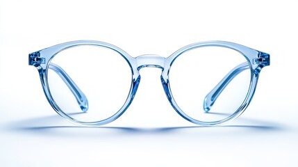Fototapeta premium Modern Transparent Eyeglasses with Blue Frame Highlighting Elegance Isolated on Transparent Background