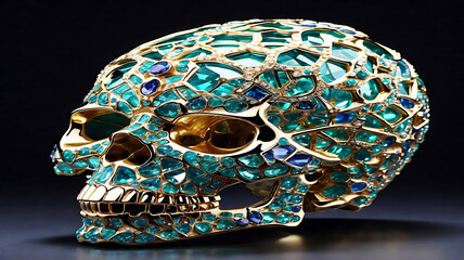 Fototapeta premium The Human Skull in The Eternal Grin with fear, horror, skull, human skull, crossbones