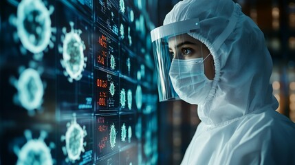 AI-enhanced public health monitoring systems detecting outbreaks before they spread: AI tracking public health data to identify disease outbreaks early, helping to contain them.