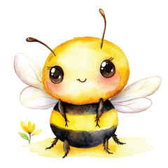 bee watercolor clipart illustration isolated