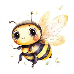bee watercolor clipart illustration isolated