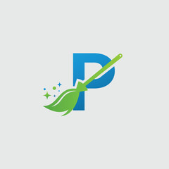 Modern Cleaning Logo With Letter P