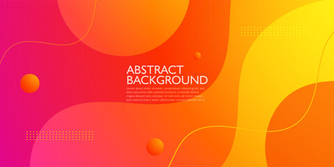 Colorful orange abstract background with simple shapes and wavy lines. Fresh and bright orange design. Popular and modern with shadow 3d concept. Eps10 vector