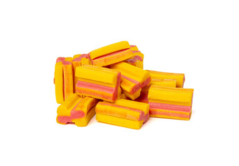 Chewing Gum Isolated, Fruit Bubble Gum Set, Pink Bubblegum on White Background