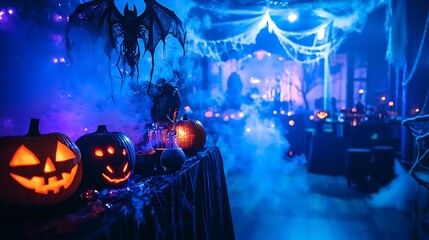 Halloween party with creative costumes and Gothic ambiance