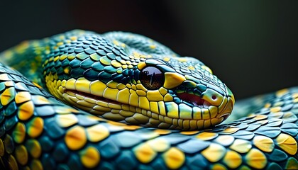 Fototapeta premium close up of a green snake