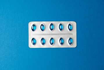 Pill Blisters, Transparent Color Capsules Package, Analgesic Packaging, Painkiller Drugs, Sedative Pills