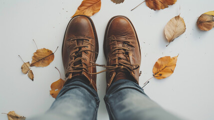 shoes and leaves in autum