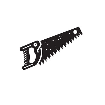 recommend clip art: Hand saw silhouette. Hand saw logo, icon vector design black and white.