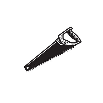 recommend clip art: Hand saw silhouette. Hand saw logo, icon vector design black and white.