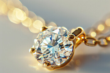 golden jewelry chain with a diamond 