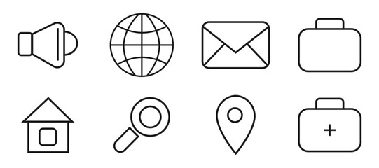 A beautifully designed set of pixel art icons that are elegantly displayed on a clean, white background for clear visibility