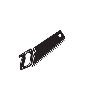 recommend clip art: Hand saw silhouette. Hand saw logo, icon vector design black and white.