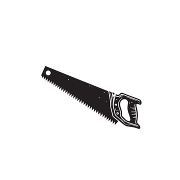 recommend clip art: Hand saw silhouette. Hand saw logo, icon vector design black and white.