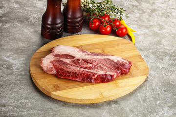 Raw beef chuck roll steak