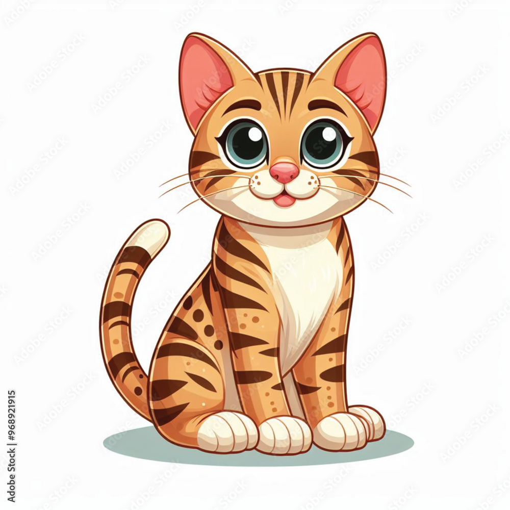 Wall mural Cute Bengal Cat Vector Cartoon illustration