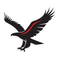 Obraz premium eagle logo. the eagle flaps its wings. flat design style. suitable for games, top ups, shops, brands. vector design template
