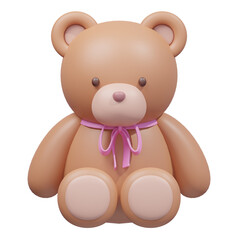 Brown Teddy Bear.3D Illustration