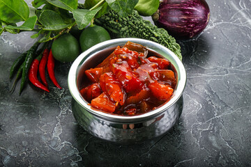 Chinese cuisine - chicken in sweet and sour sauce