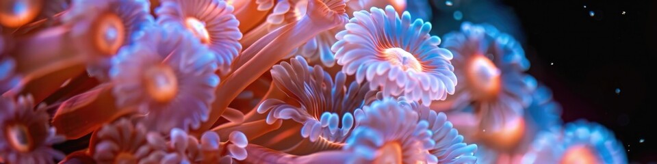 Vibrant Close-Up of Marine Life: Detailed Abstract Patterns and Colors of Underwater Sea Creature