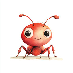 Ant watercolor clipart illustration isolated