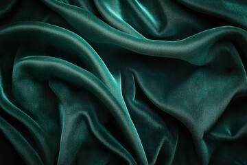 Obraz premium A soft plush velvet fabric in deep emerald green with light reflecting off its texture