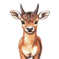 anoa watercolor clipart illustration isolated