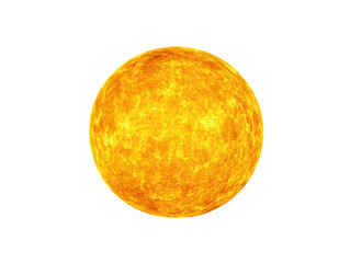 Yellow sun illustration on transparent background