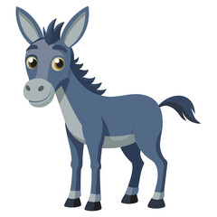 Fototapeta premium Print Donkey Clipart Vector Illustration of Farm Animal Design for Graphic Projects and Digital Artworks