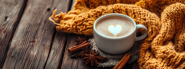 Warm Coffee and Autumn Decor