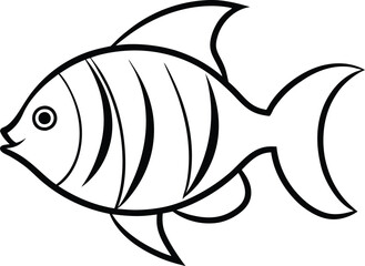 Underwater Curves Simple Fish for Coloring
