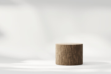 3D rendering abstract wooden platform podium product presentation backdrop	
