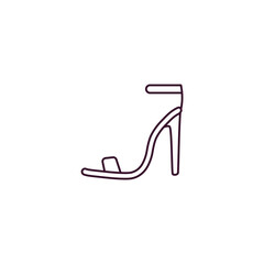 high heel sandals outline icon. Linear vector from fashion concept. Thin line high heel sandals icon isolated on white background