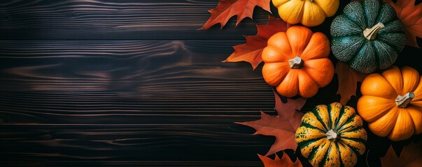 Autumn Harvest Display on Rich Textured Background