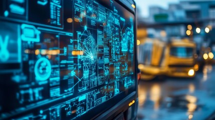 Obraz premium Autonomous AI-controlled waste reduction systems analyzing consumption patterns