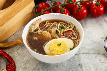 Japanese Miso soup with chicken