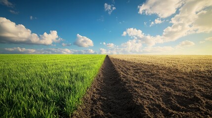 Concept of the grass is always greener on the other side