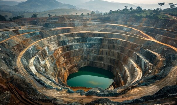 Pit copper mine near Lumumbashi in Shaba region of southern Congo