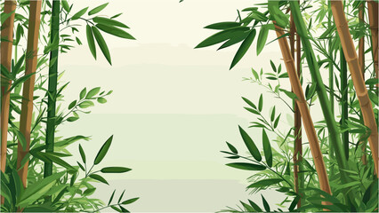 Fototapeta premium Tropical Bamboo Backdrop in Japanese Minimalist Style
