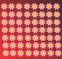 Floral batik illustration, red floral pattern vector