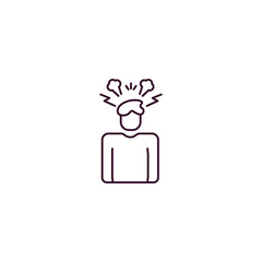 frustrated human outline icon. Linear vector from feelings concept. Thin line frustrated human icon isolated on white background