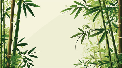 Naklejka premium Tropical Bamboo Backdrop in Japanese Minimalist Style