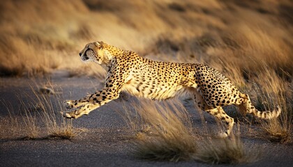 Elegant gold cheetah in motion