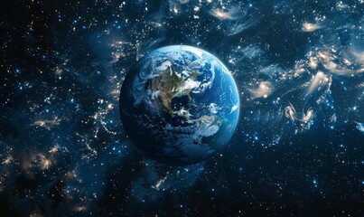 Naklejka premium Planet earth globe shot on space background