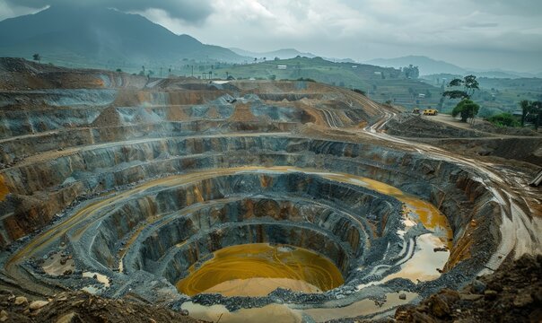 Pit copper mine near Lumumbashi in Shaba region of southern Congo