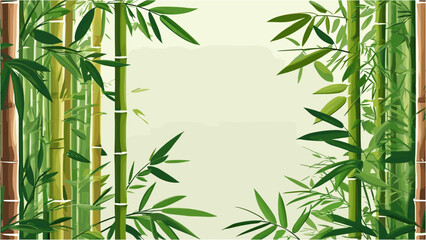 Elegant Bamboo Vector Leaf Background in Modern Asian Style