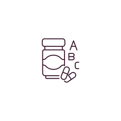 vitamins  outline icon. Linear vector from food concept. Thin line vitamins  icon isolated on white background